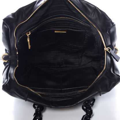 Prada Soft Calf Shoulder Bag Black 5 of 9