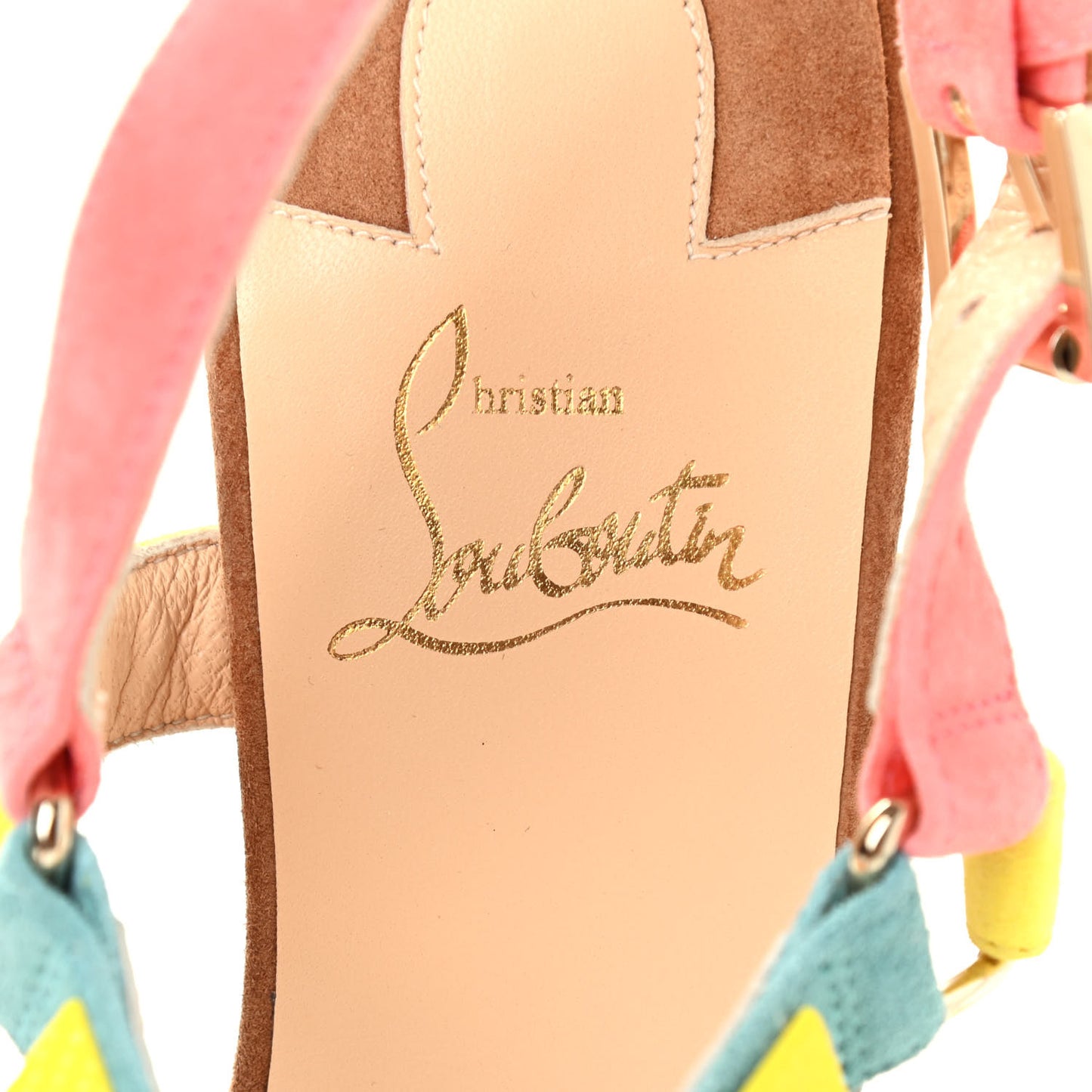 Veau Velours Pyraclou 110 Wedge Sandals 39 Biscotto
