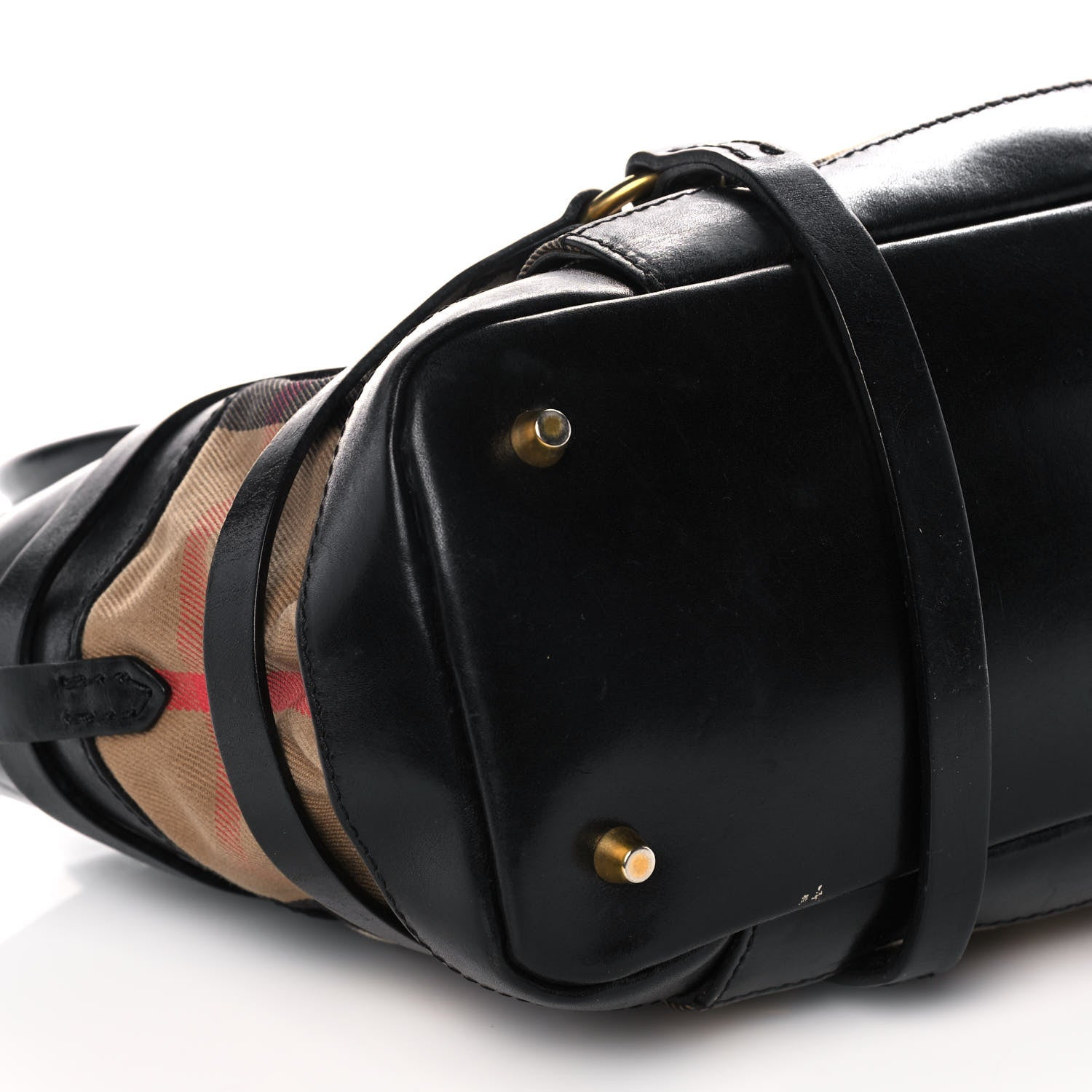 Burberry House Check Bridle Calfskin Kent Bag Black 8 of 12