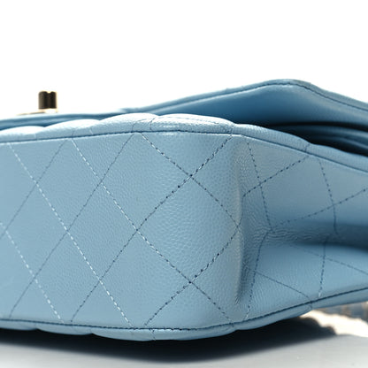 Chanel Caviar Quilted Medium Double Flap Light Blue 10 of 10