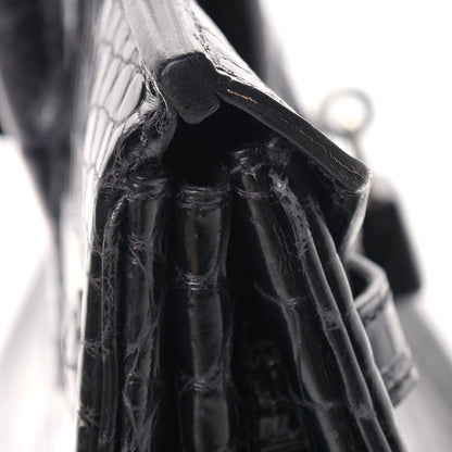 Hermes Shiny Porosus Crocodile Birkin 35 Black 15 of 15