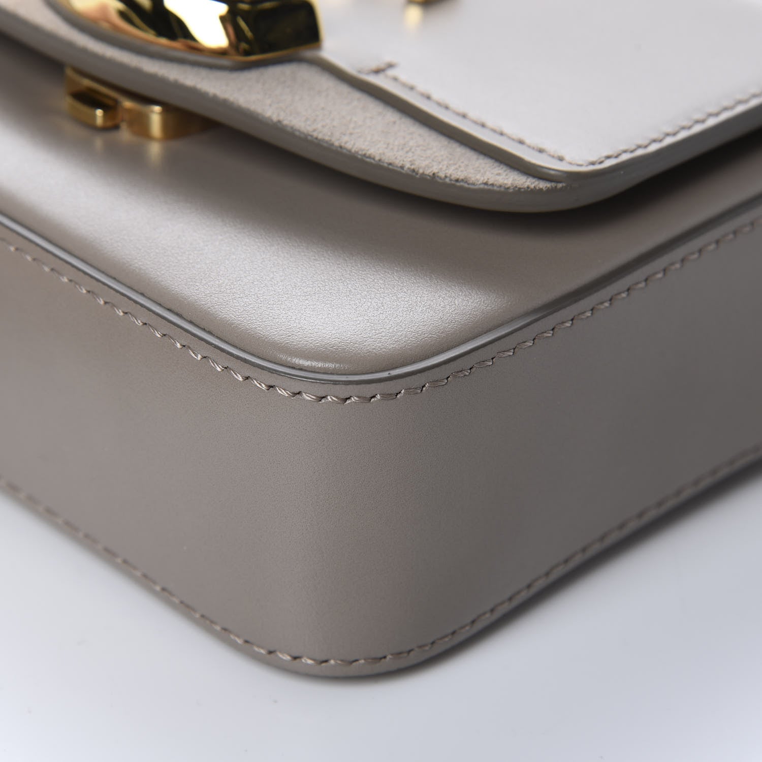 Chloe Shiny Calfskin Suede Mini C Double Carry Motty Grey 7 of 10
