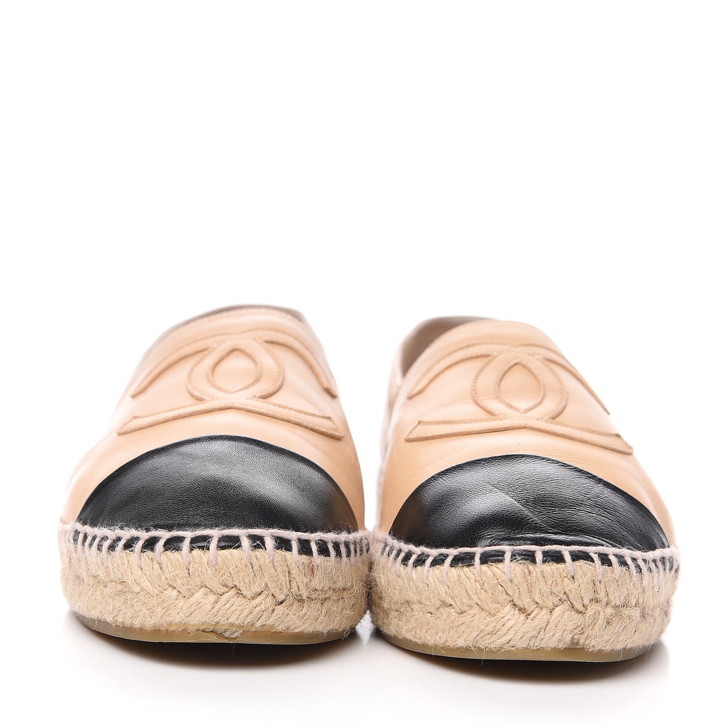 Lambskin CC Espadrilles 38 Beige Black