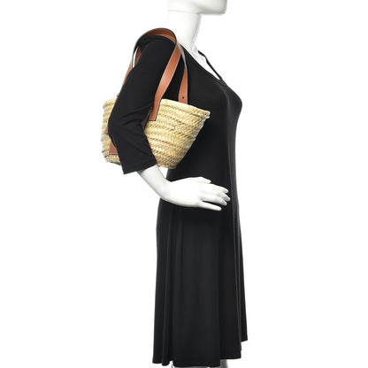 Loewe Raffia Small Basket Tote Bag Natural Tan 2 of 9