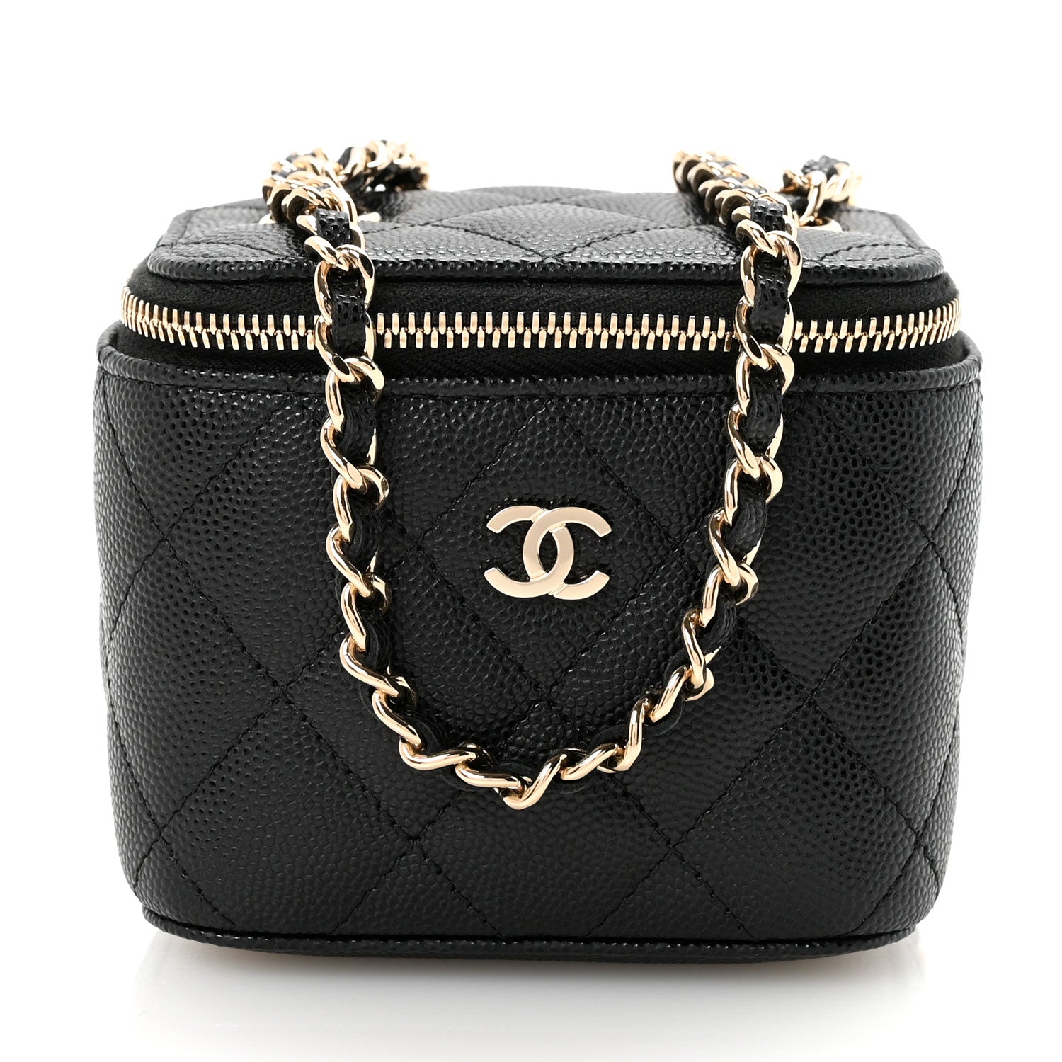 Chanel Caviar Quilted Mini Vanity Case With Chain Black 1 of 10