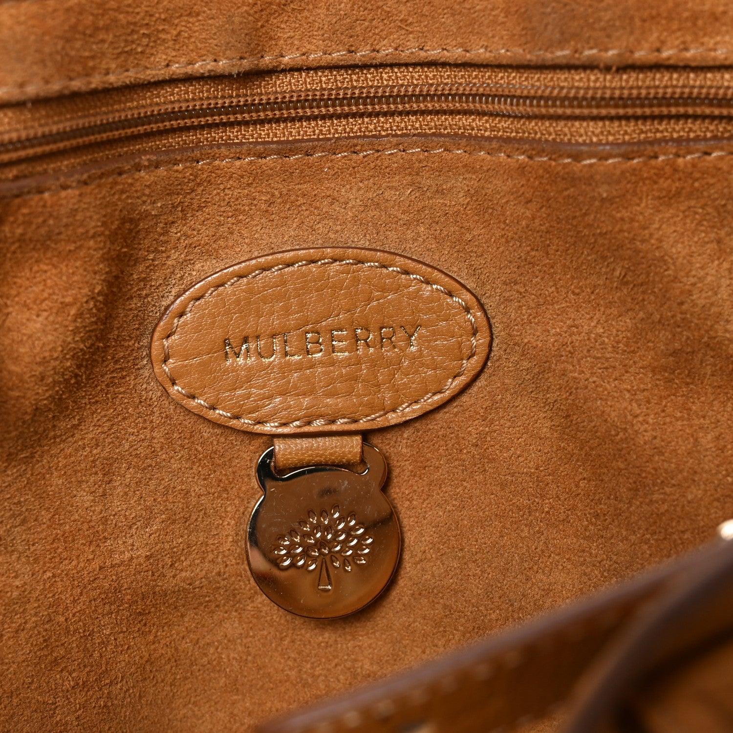 Mulberry Glossy Buffalo Small Bayswater Satchel Fudge 6 of 9