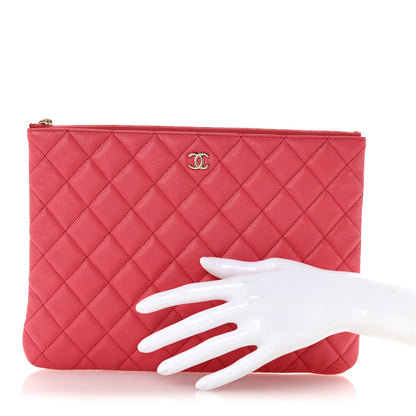Chanel Caviar Quilted Medium Cosmetic Case Dark Pink 2 of 8