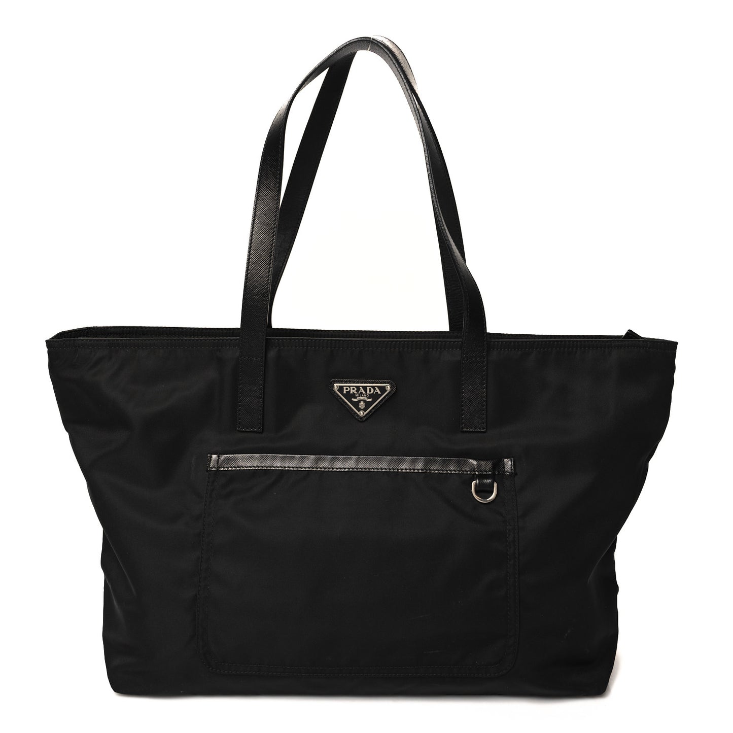 Tessuto Nylon Saffiano Pocket Tote Black