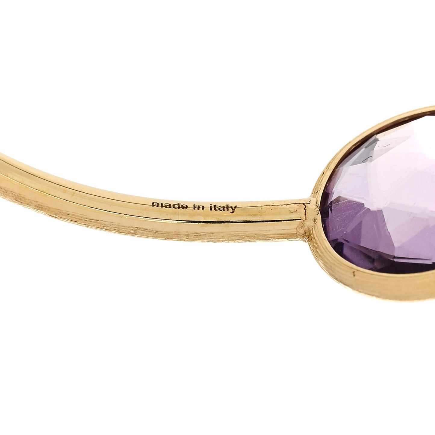 18K Yellow Gold Amethyst Citrine Jaipur Crossover Bangle Bracelet