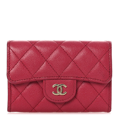 Chanel Caviar Quilted Flap Card Holder Wallet Red 2 of 24