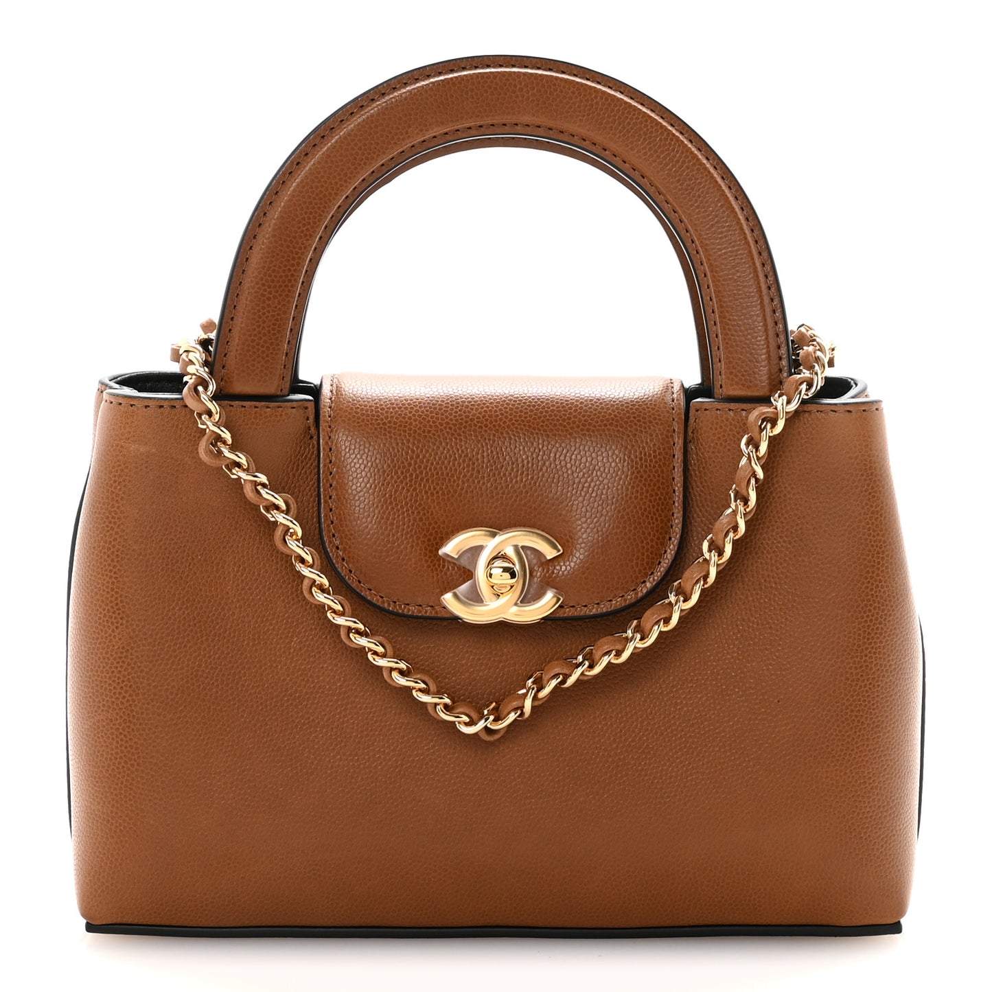 Caviar Nano Kelly Shopper Camel