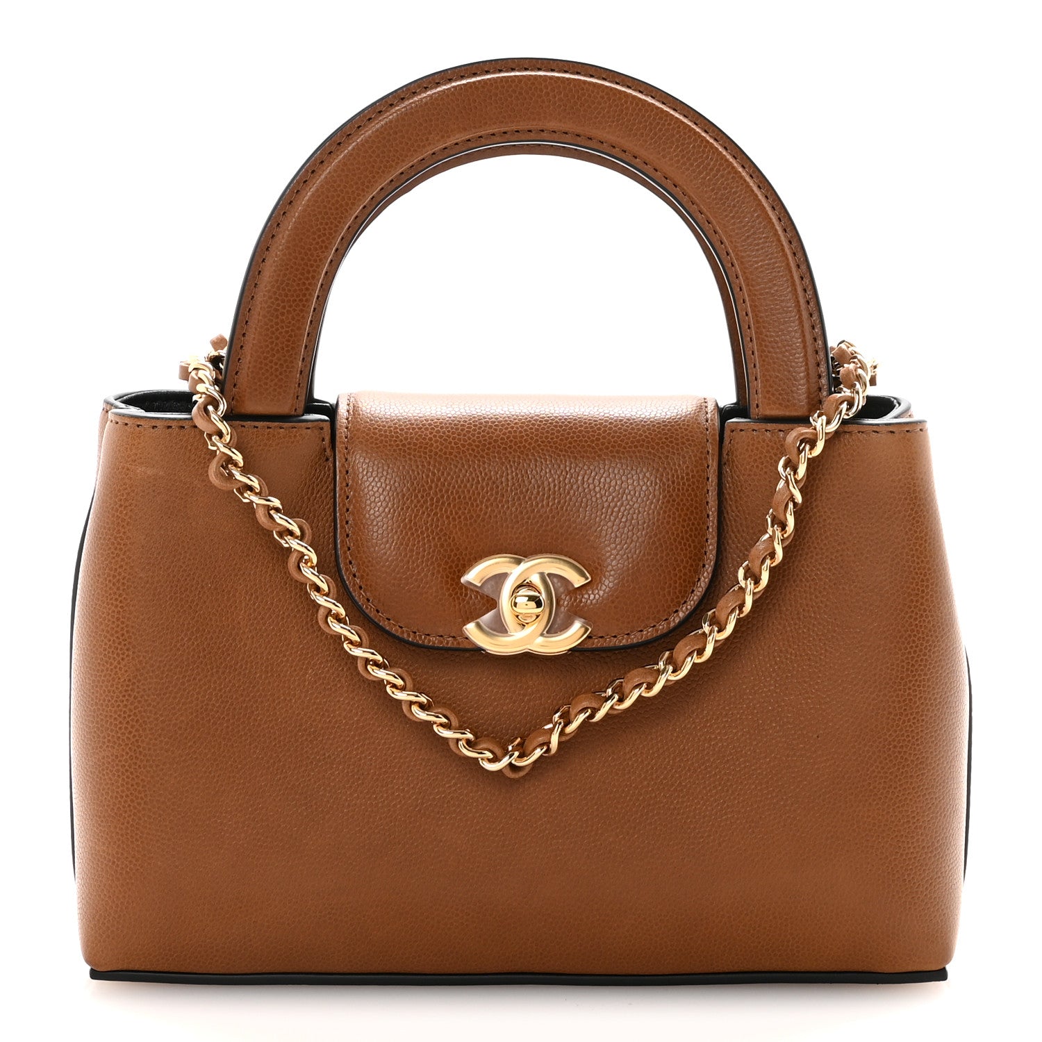 Chanel Caviar Nano Kelly Shopper Camel 1 of 10