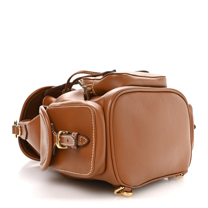 Miu Miu Soft Calfskin Medium Backpack Cognac 3 of 8