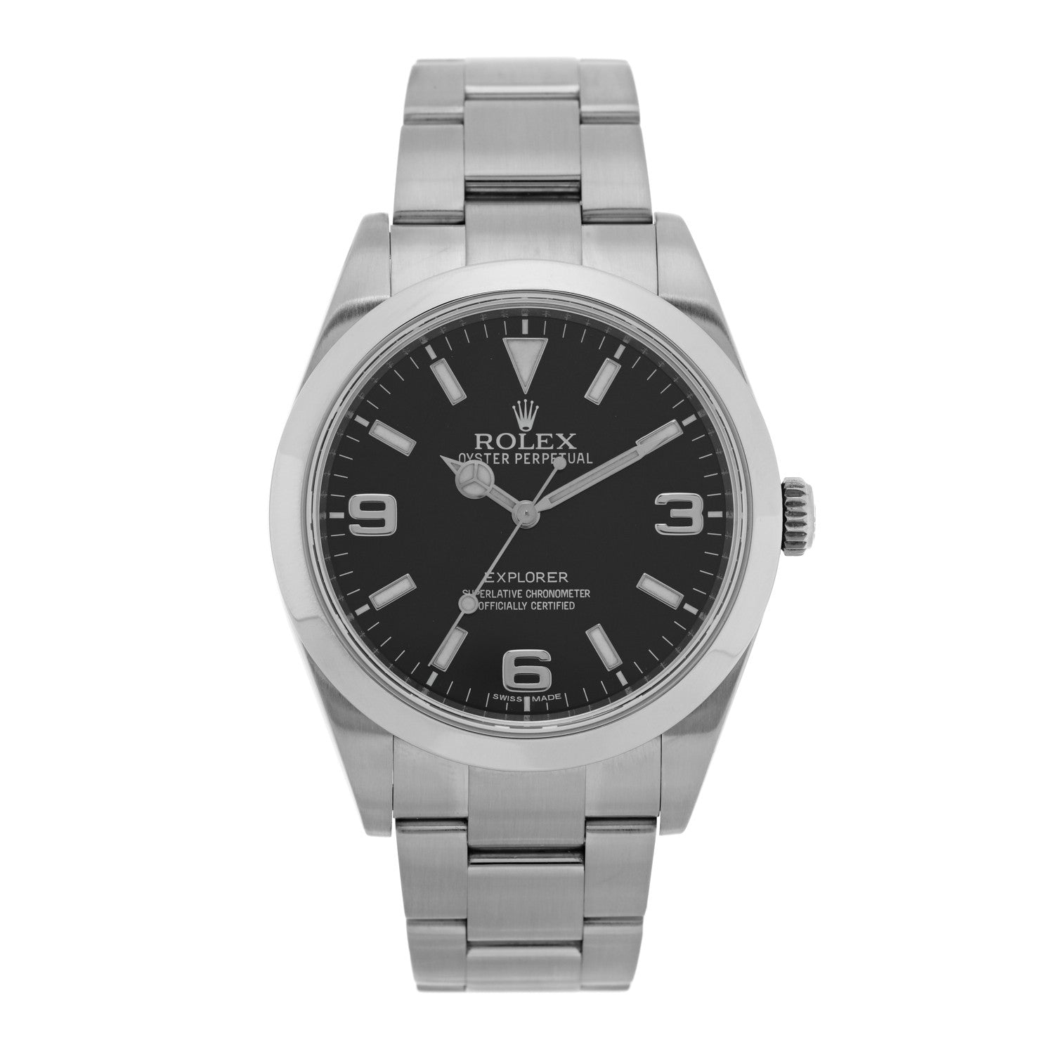 Rolex Stainless Steel 39mm Oyster Perpetual Explorer Watch Black 214270 1 of 5