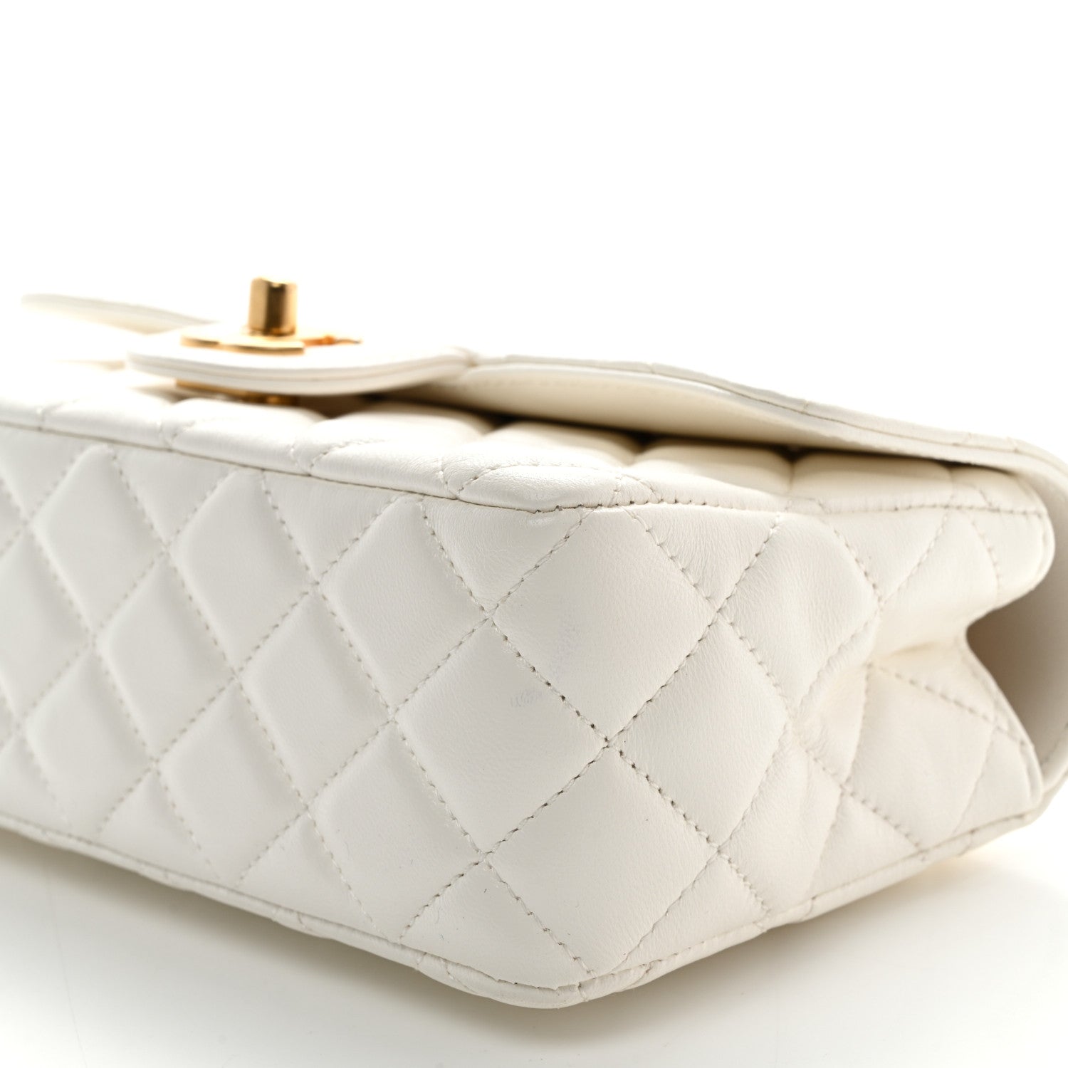 Chanel Lambskin Quilted Mini Metal Top Handle Rectangular Flap White 10 of 10