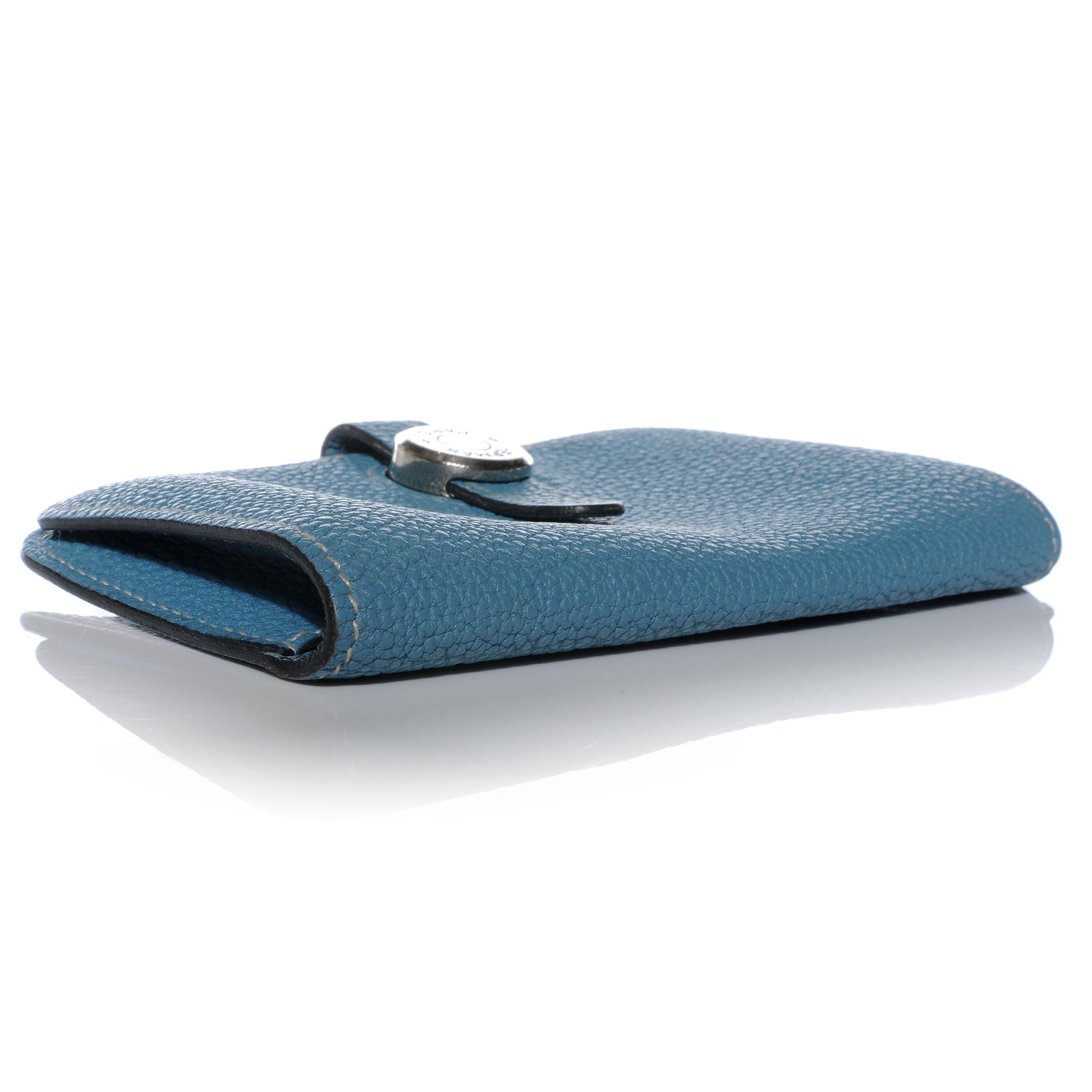 Hermes Togo Dogon Card Case Key Holder Blue Jean 3 of 6