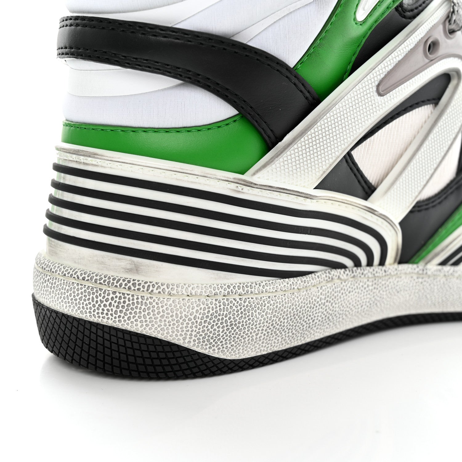 Gucci Demetra Mens Basket High Top Sneakers 8 Holly Green Great White Black 16 of 28