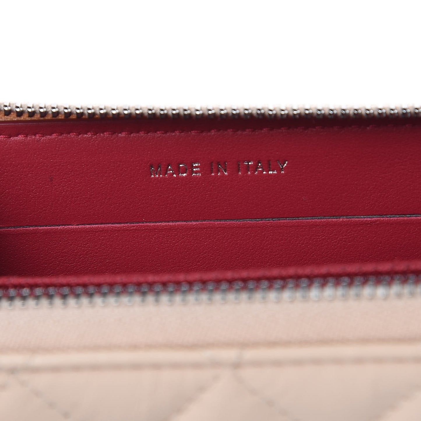 Aged Calfskin Quilted Small Gabrielle Zip Around Wallet Beige Black