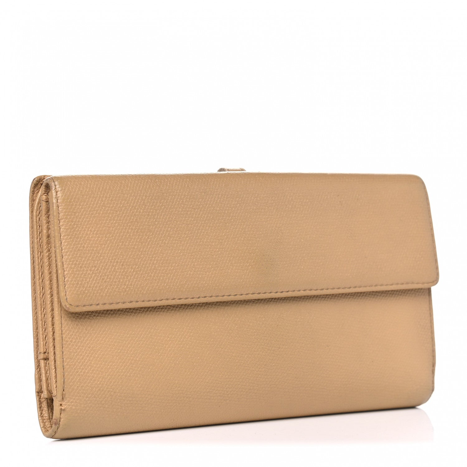 Chanel Grained Calfskin CC Button Long Wallet Beige 2 of 14