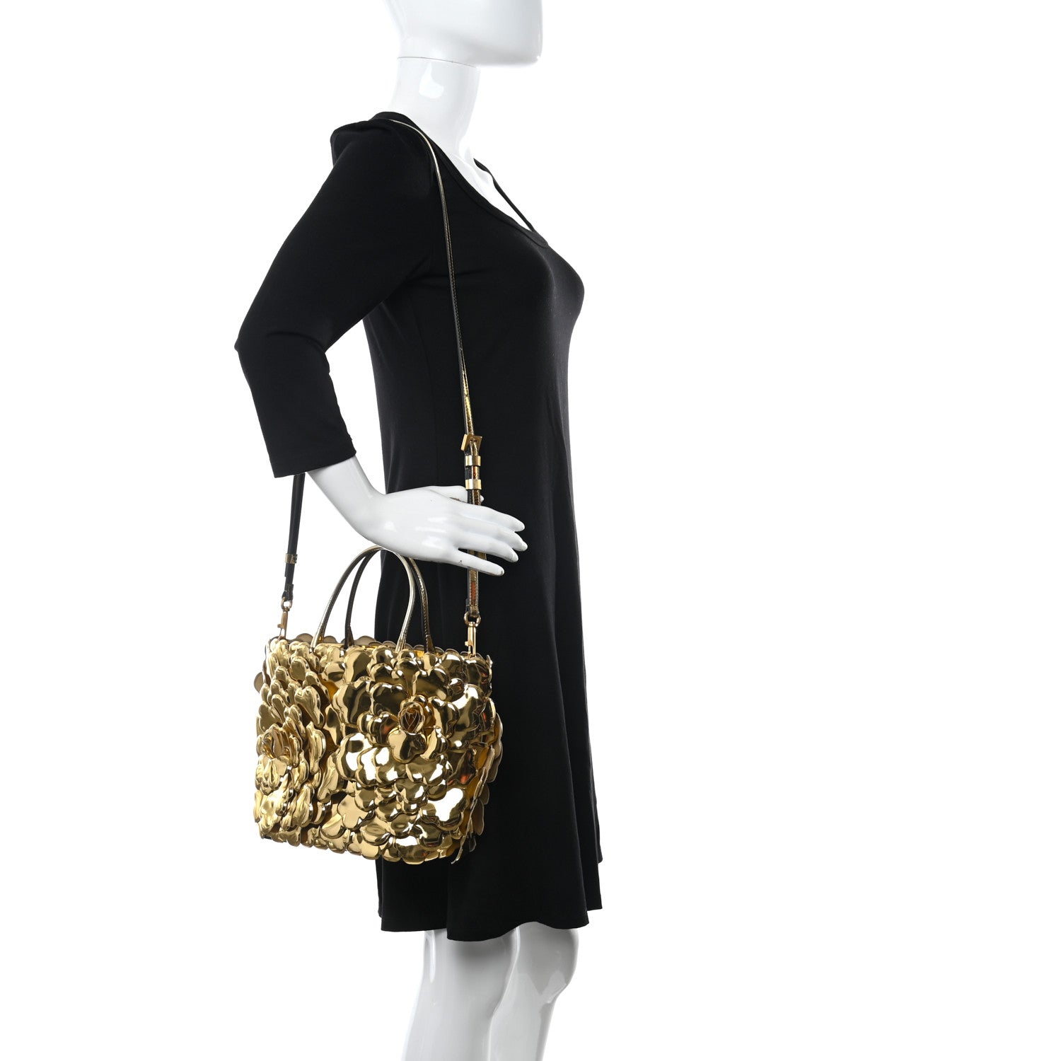 Valentino Garavani Metallic Nappa Atelier 03 Rose Edition Tote Antique Brass 2 of 9