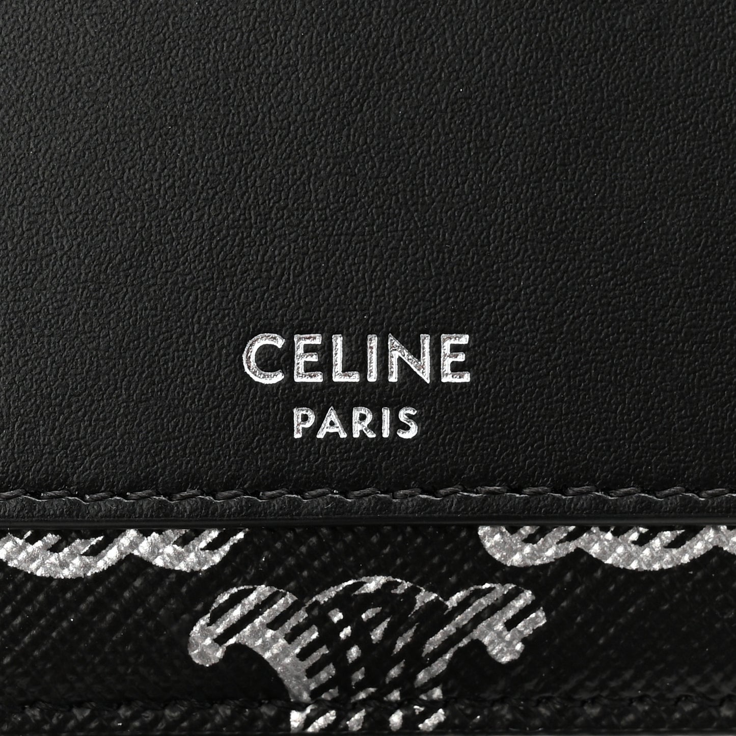 Triomphe Canvas Horizontal Pouch Silver Black