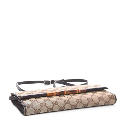 Gucci Monogram Bamboo Bar Clutch Dark Brown 4 of 11