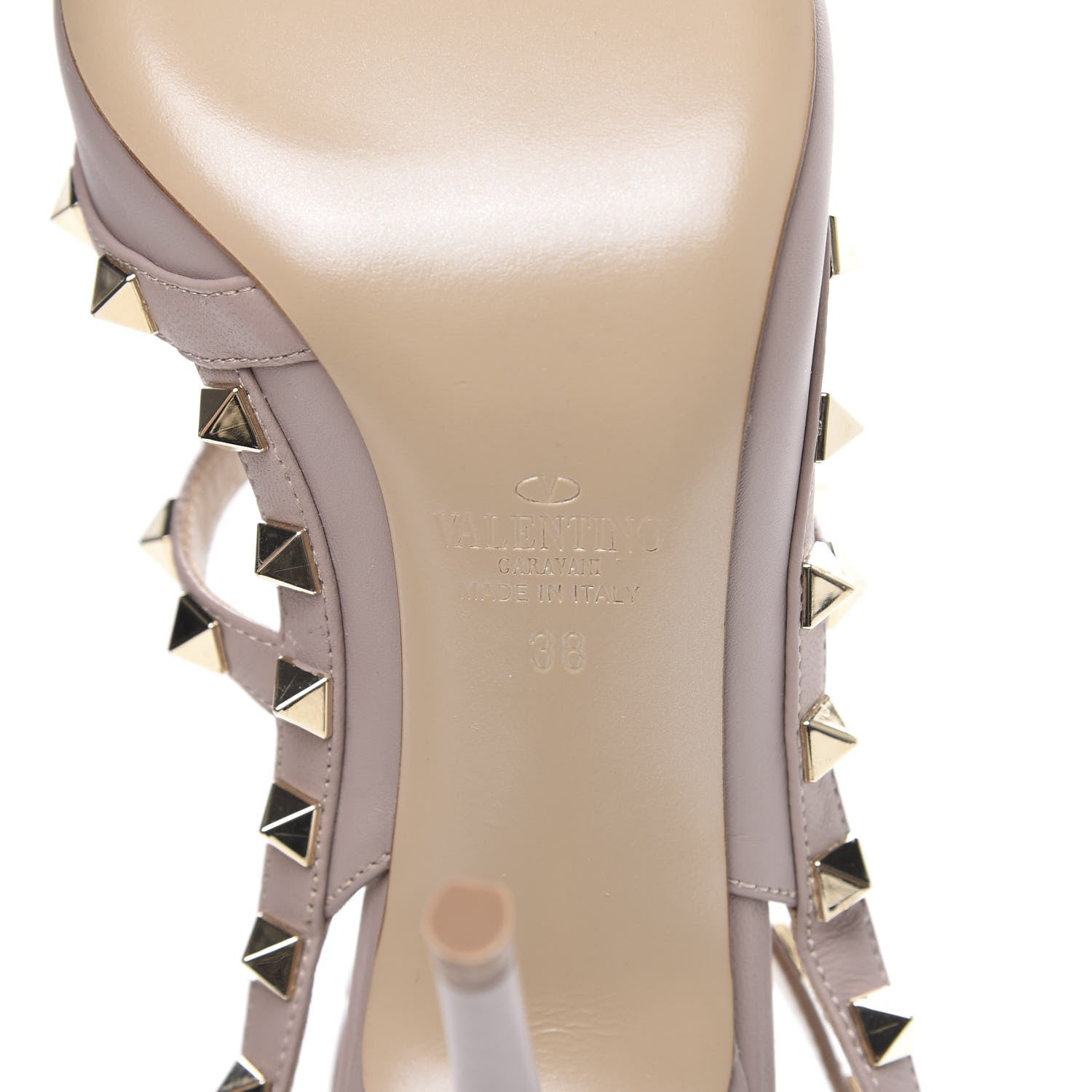 Valentino Garavani Nappa Rockstud Ankle Strap Pumps 38 Poudre 8 of 9