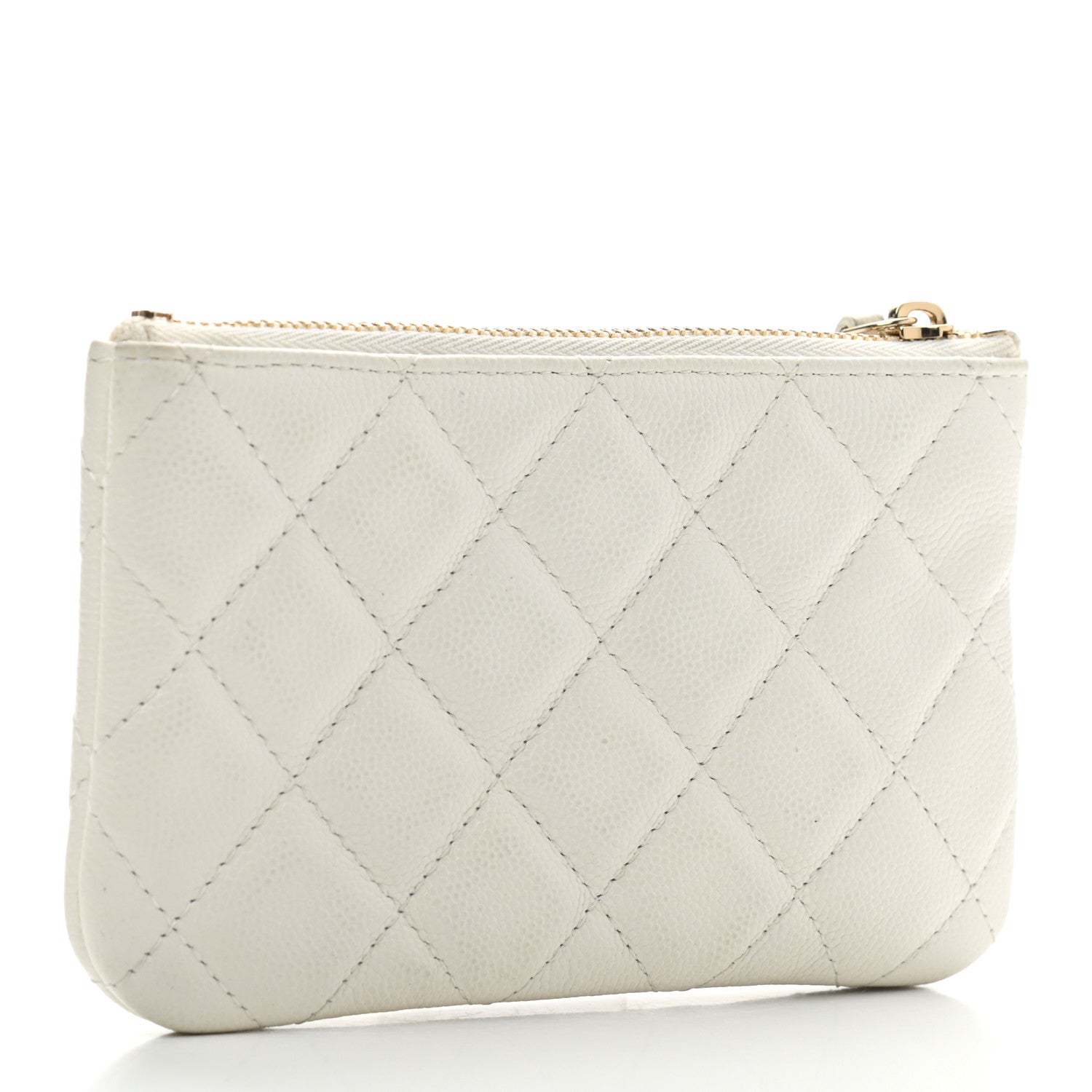 Chanel Caviar Quilted Small Cosmetic Case White 3 of 7