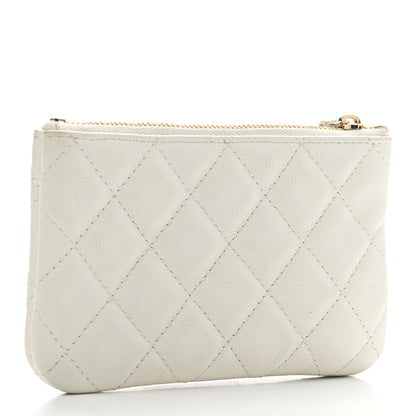 Chanel Caviar Quilted Small Cosmetic Case White 3 of 7