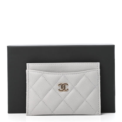 Chanel Caviar Quilted Card Holder Grey 9 of 9