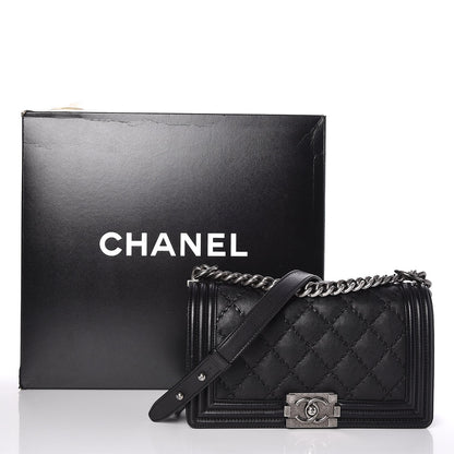 Chanel Calfskin Double Stitch Medium Boy Flap Black 9 of 9