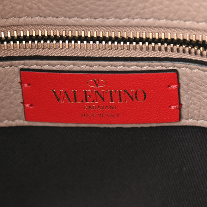 Valentino Garavani Pebbled Calfskin Small Rockstud Flip Lock Hobo Poudre 6 of 8