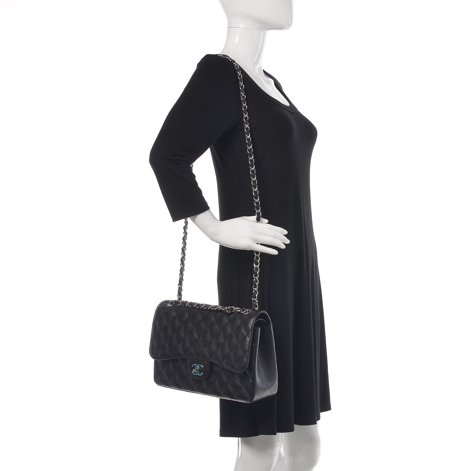 Chanel Caviar Quilted Jumbo Double Flap Black 4 of 12