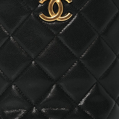 Chanel Caviar Quilted Twist Your Buttons Bucket Bag Black 8 of 10
