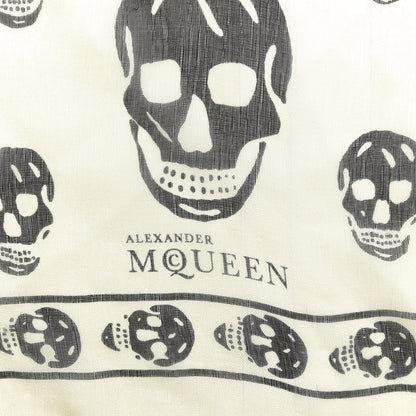 Alexander McQueen Silk Chiffon Skull Scarf Ivory Black 2 of 3