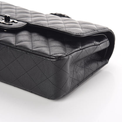 Chanel Crumpled Calfskin Quilted Medium Double Flap So Black 6 of 12