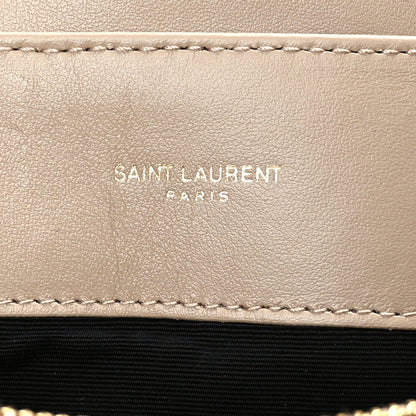 Saint Laurent Calfskin Y Quilted Monogram Medium Loulou Chain Satchel Dark Beige 7 of 9