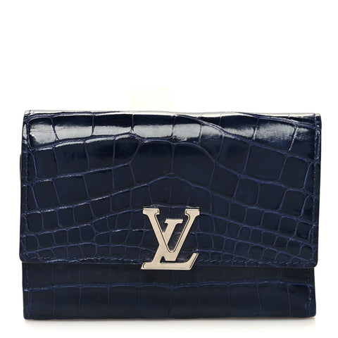 Crocodile Capucines Compact Wallet Saphir