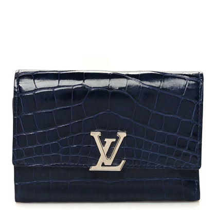 Louis Vuitton Crocodile Capucines Compact Wallet Saphir 1 of 10