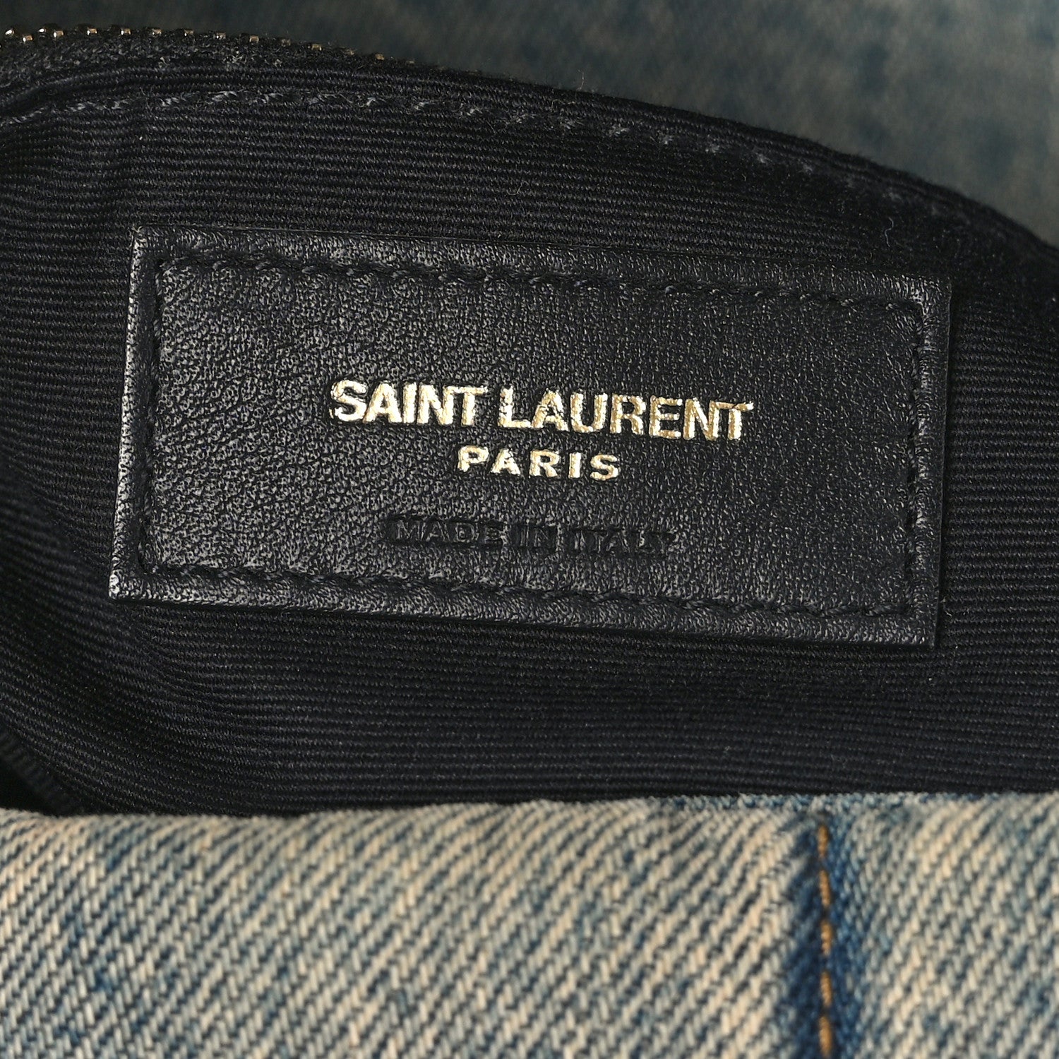 Saint Laurent Denim Quilted Medium Loulou Puffer Monogram Chain Satchel Blue Black 6 of 9