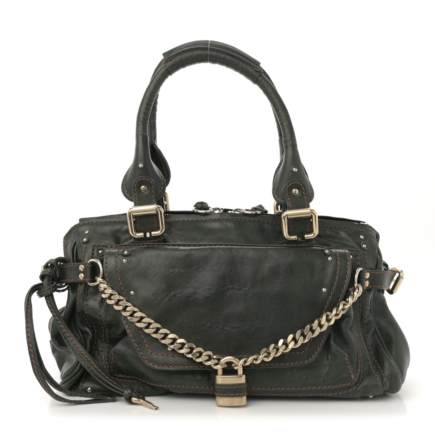 Calfskin Medium Paddington Capsule Satchel Laurier
