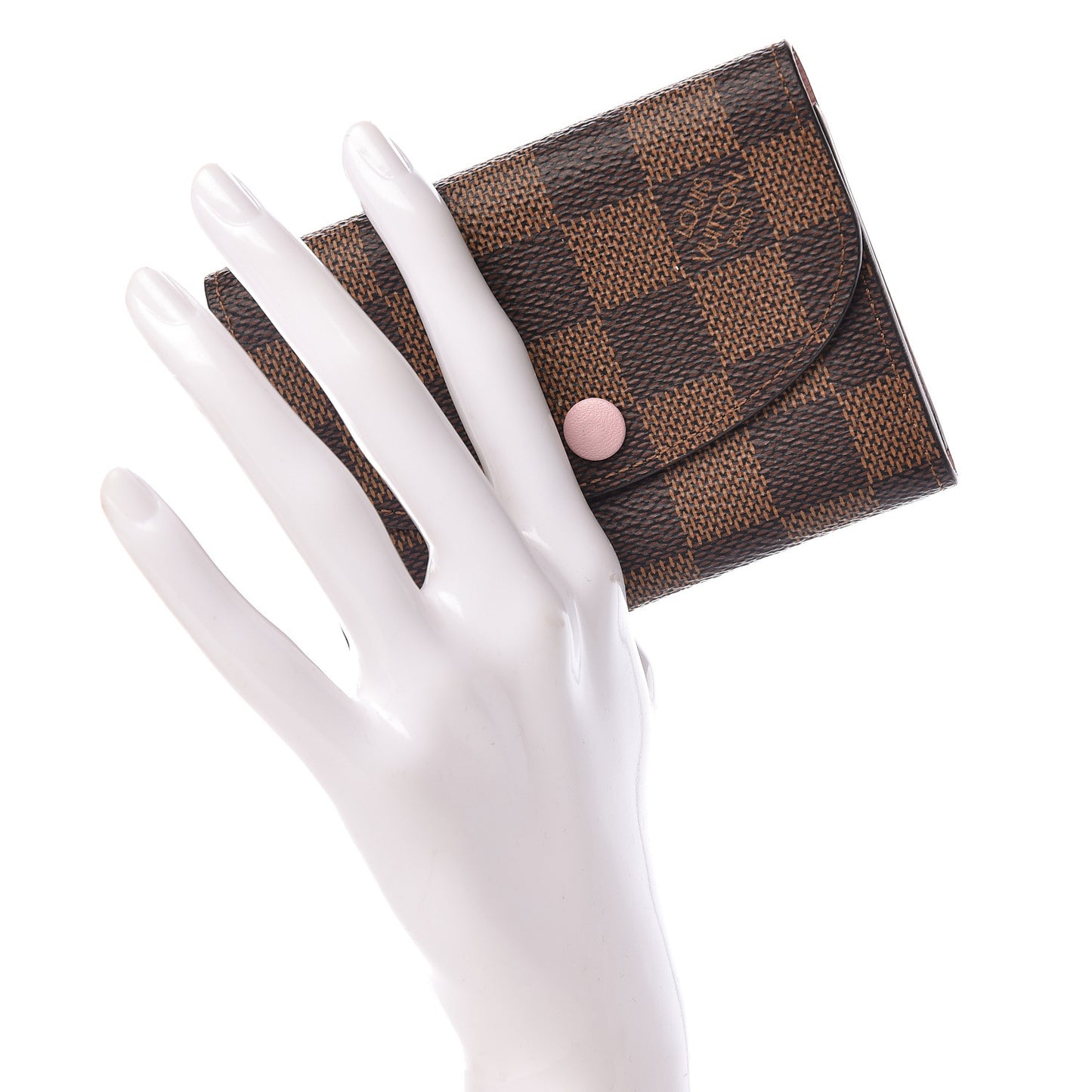 Damier Ebene Rosalie Coin Purse Rose Ballerine
