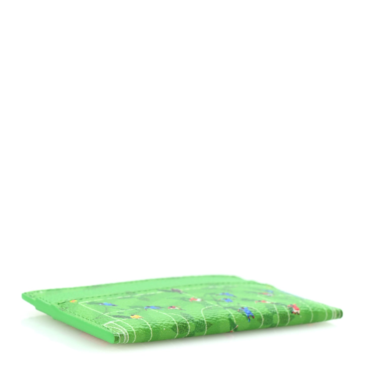 Monogram Double Card Holder Soccer Green