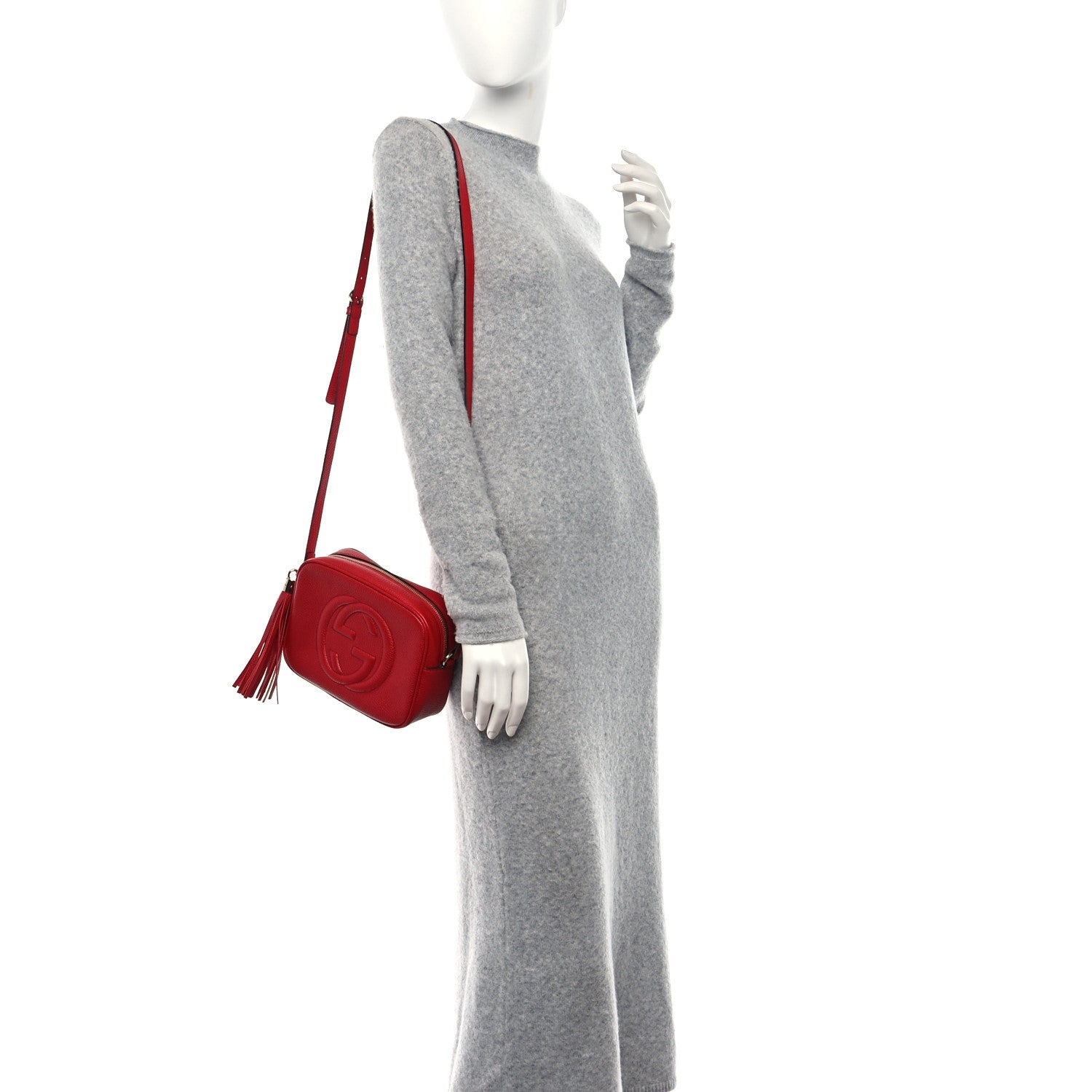 Gucci Pebbled Calfskin Small Soho Disco Bag Vibrant Red 2 of 11