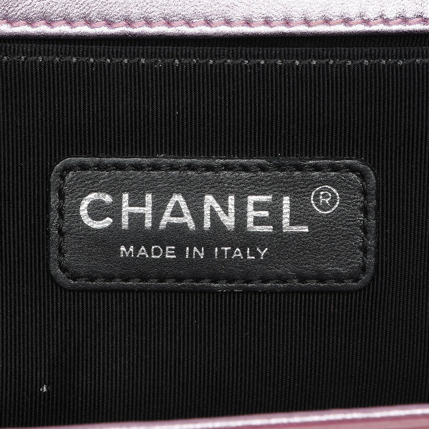 Metallic Patent Calfskin Quilted Medium Boy Flap Light Pink