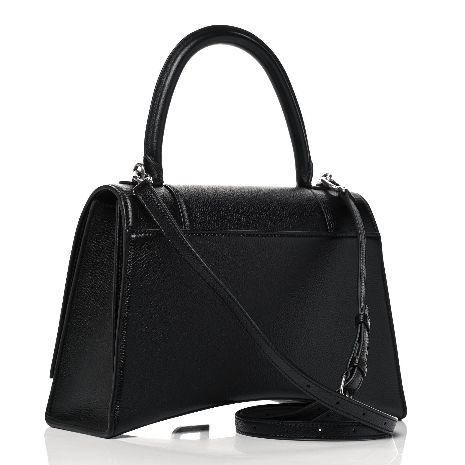 Balenciaga Grained Calfskin Medium Hourglass Top Handle Bag Black 3 of 9