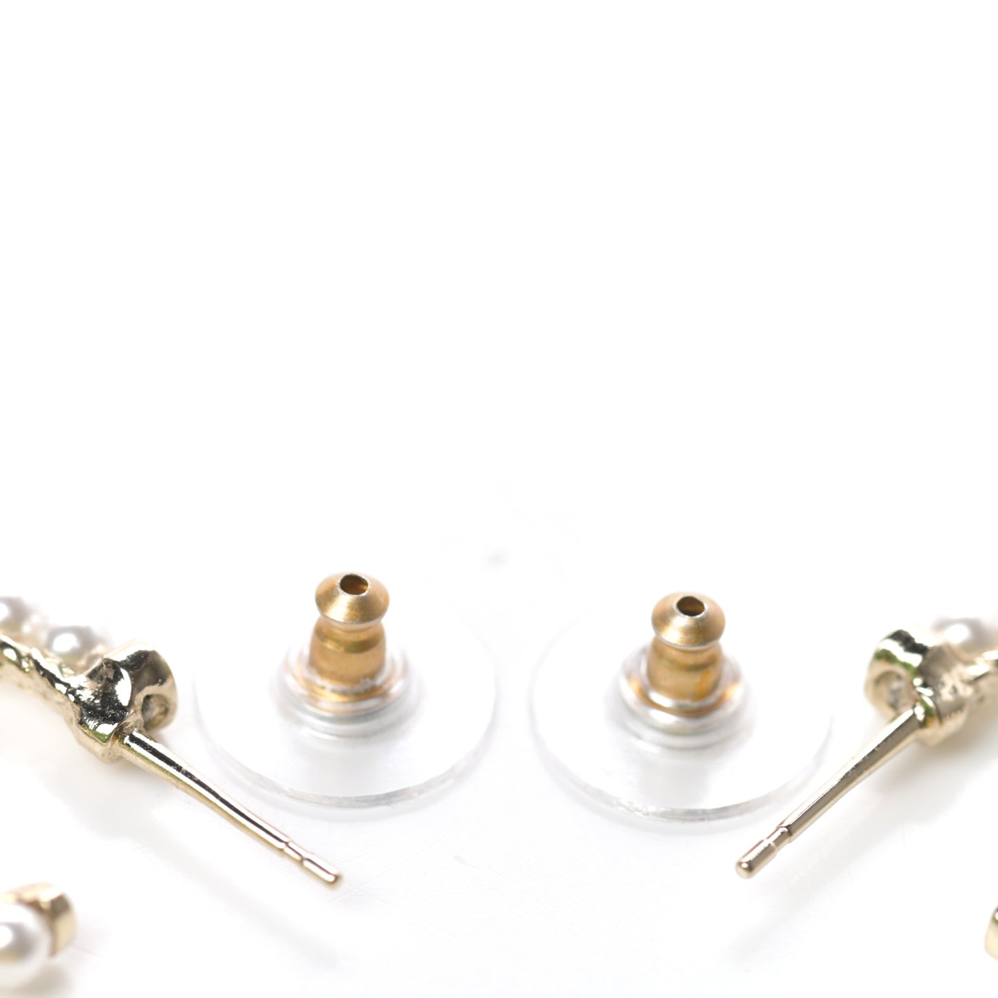 Pearl Charms CC Hoop Earrings Gold