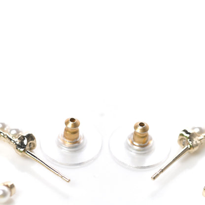Chanel Pearl Charms CC Hoop Earrings Gold 3 of 4