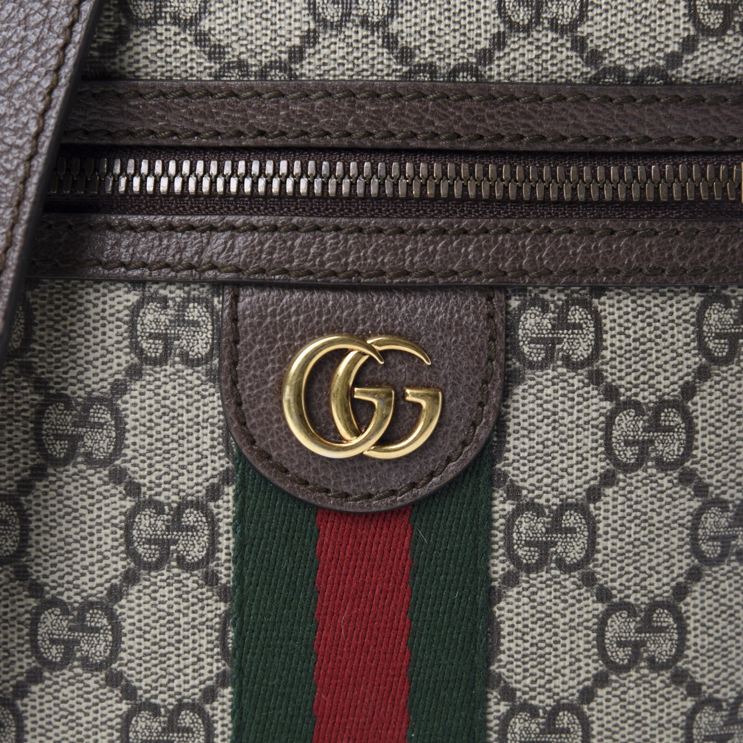 GG Supreme Monogram Web Mini Ophidia Messenger Brown