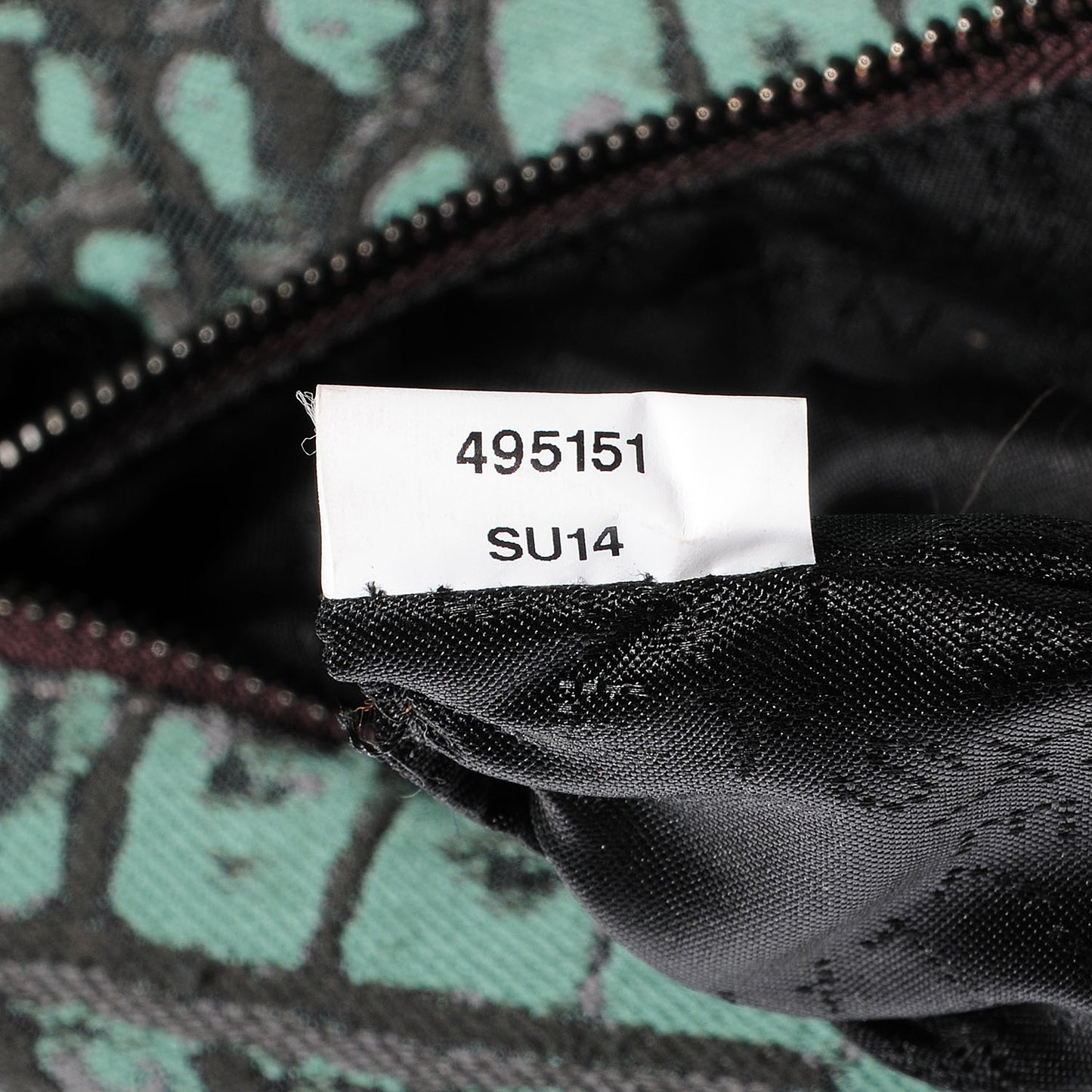 Jacquard Crocodile Print Small Falabella Teal